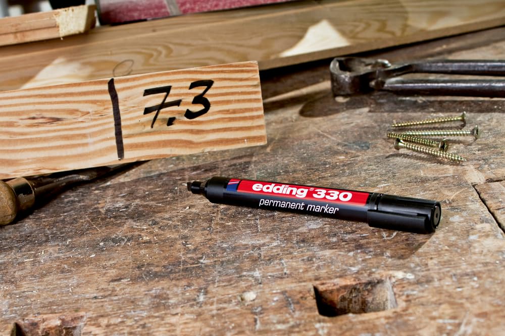 edding 330 permanent markör - yeşil - 10 kalem - 1-5 mm kesik uçlu