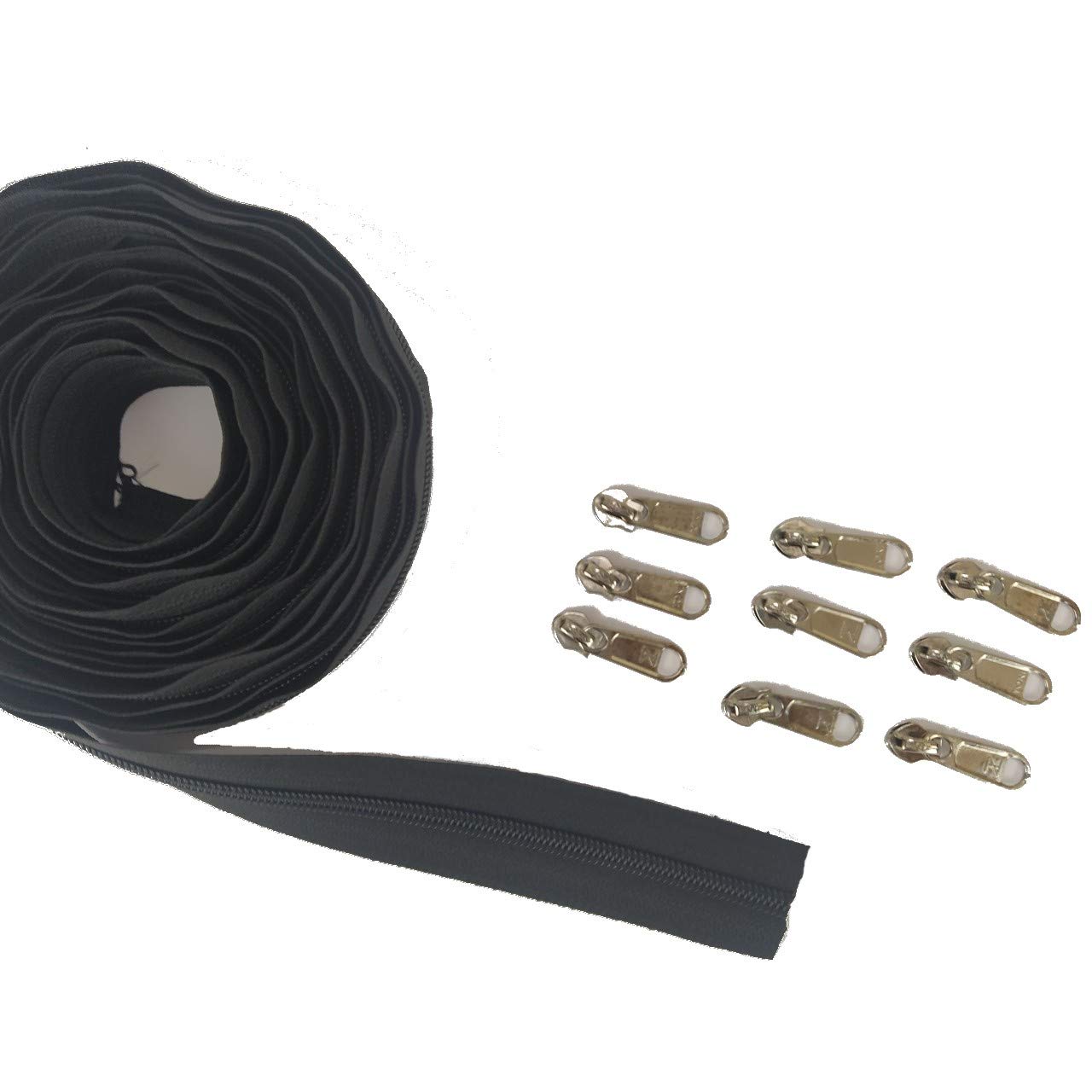Black Zipper Roll no 5 Length 5 Meters,15 Zip Runners