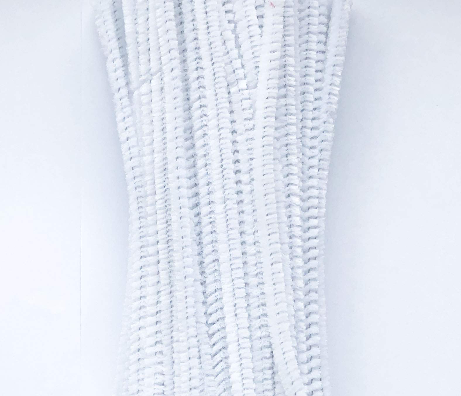 Carykon Chenille Stems, 100 PCS Fuzzy Pipe Cleaners for Arts and Crafts (White, 6mm Diameter, Polished Finish) - Image 3