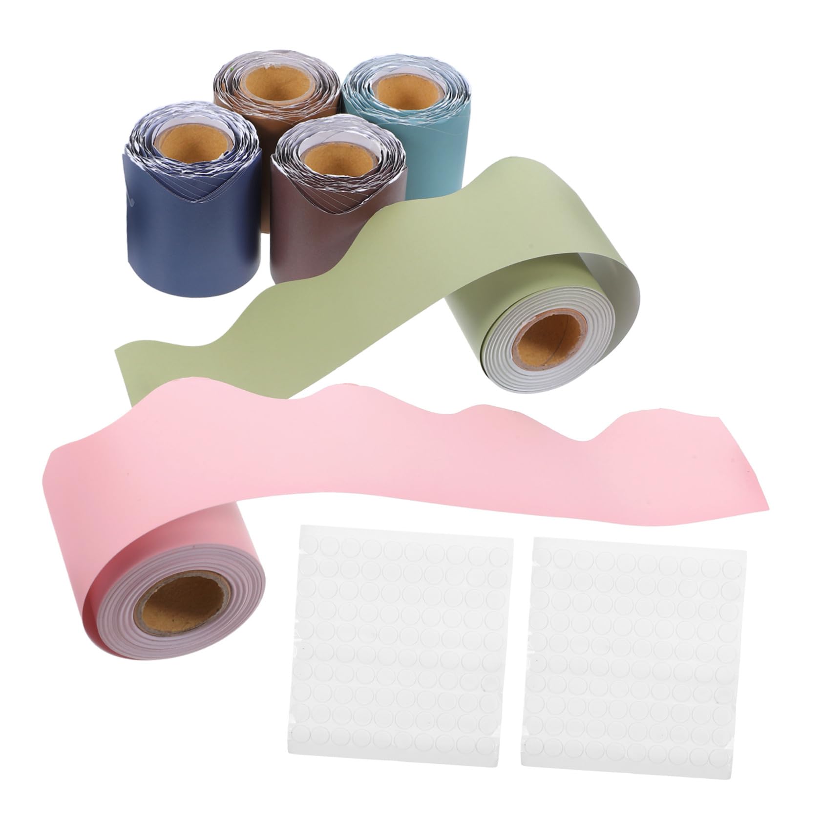 Borde festoneado para tablón de anuncios, bordes para cartulinas y papel decorativo Mikikit 8
