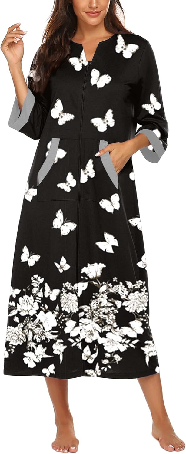 Ekouaer Robes for Women Zipper Robe - Image 2
