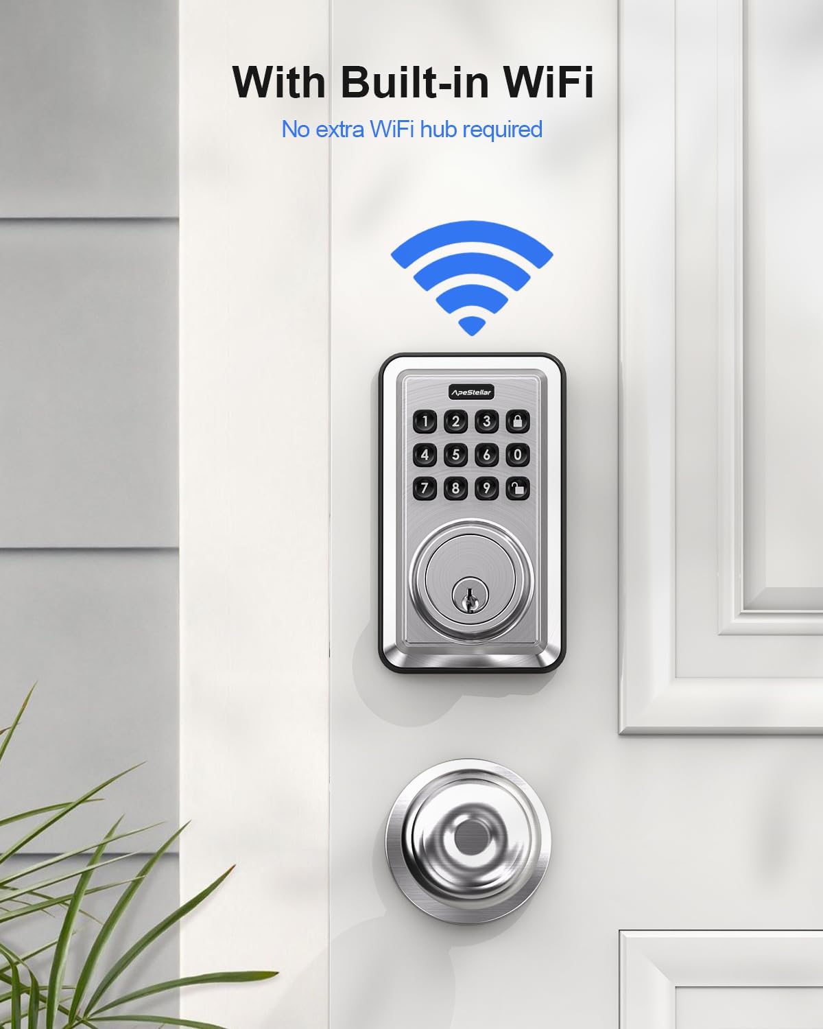 Diagram showing all components included in the ApeStellar Smart Door Lock package