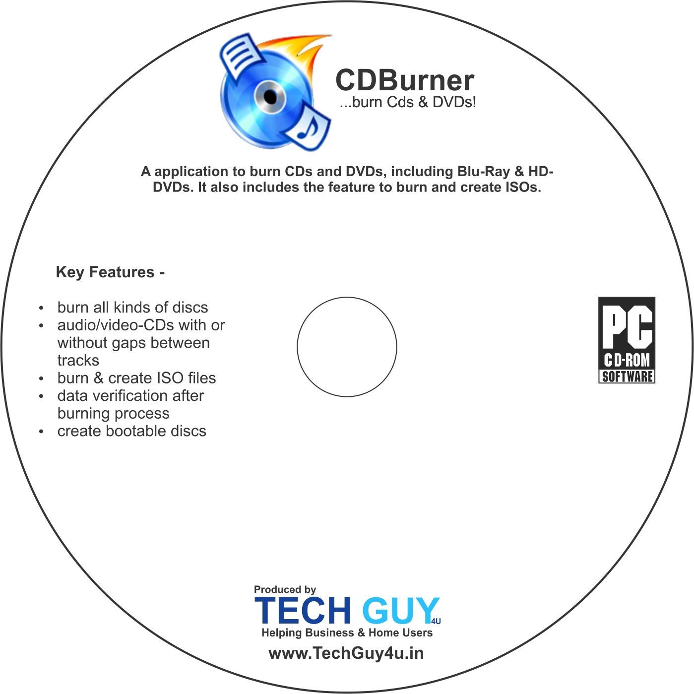 TechGuy4u CD DVD Burning Software (NERO Alternative)
