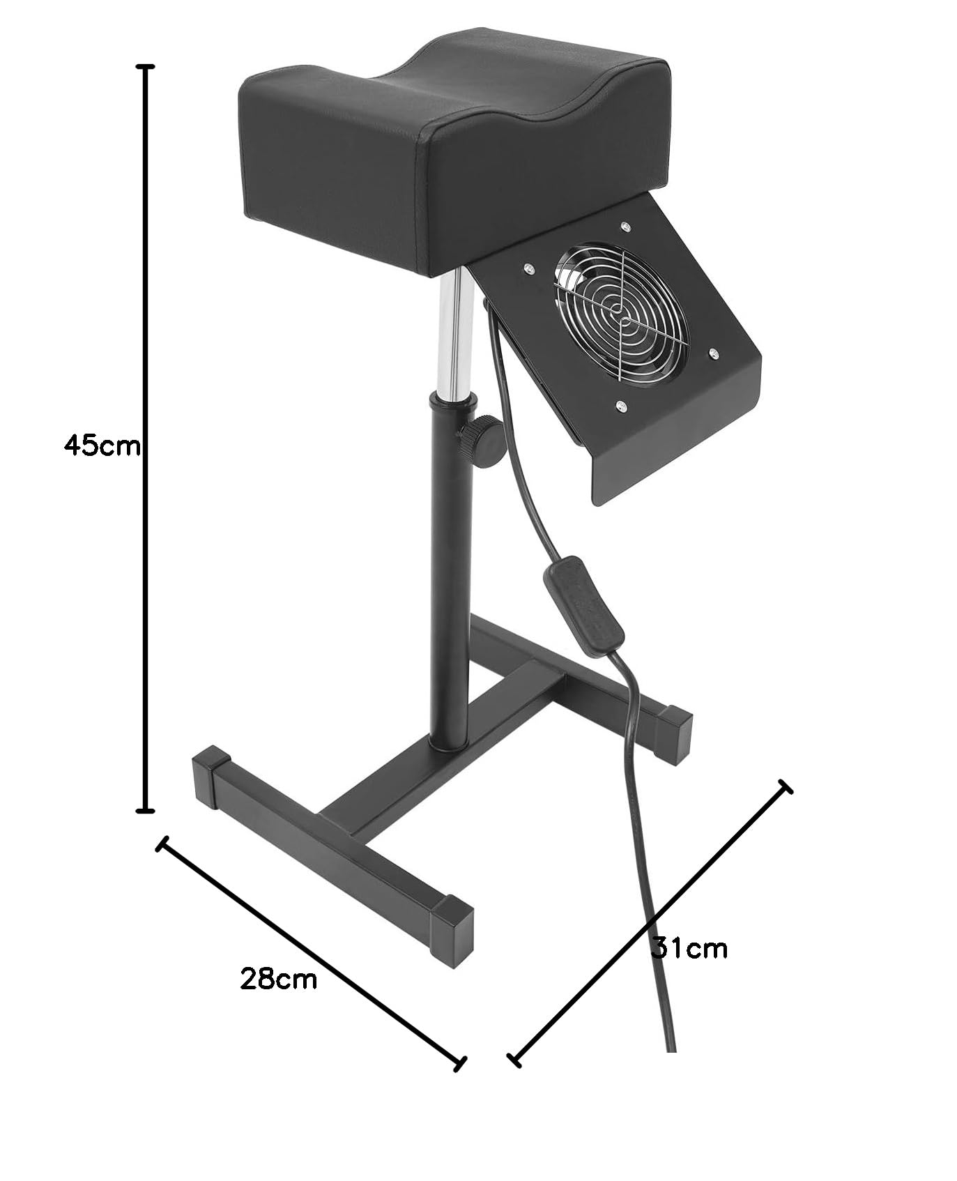 Krzesło do pielęgnacji stóp z odsysaniem, mobilne krzesło do pedicure, metalowe, PCW, 10 kg, z przyciskiem zakwitania kurzu, 31 x 8 x 45 cm, do salonów, zastosowań komercyjnych w spa, ale
