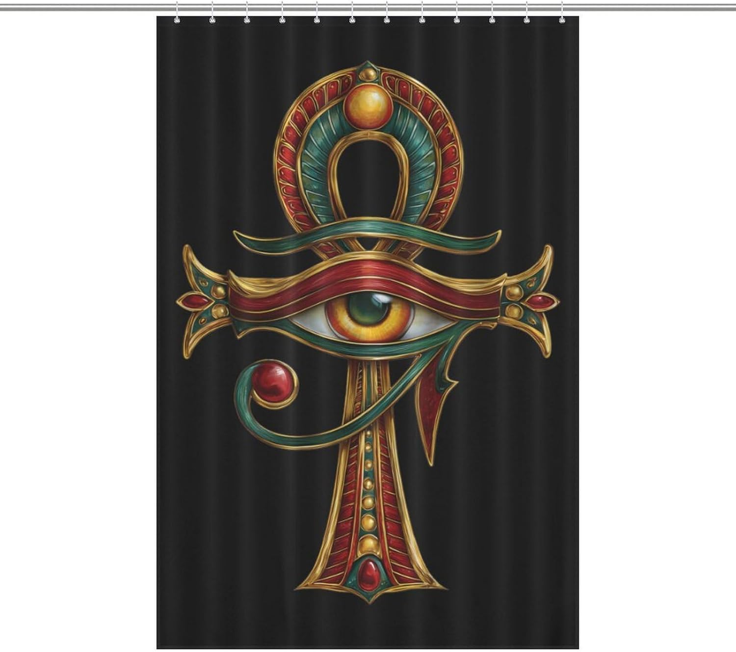 Rasta Ankh Rastafarian Egyptian Eye Horuses Shower Curtain 46.85x70.87Inch（119x180cm） Polyester Bath Curtain Shower Curtains Printed Decorative