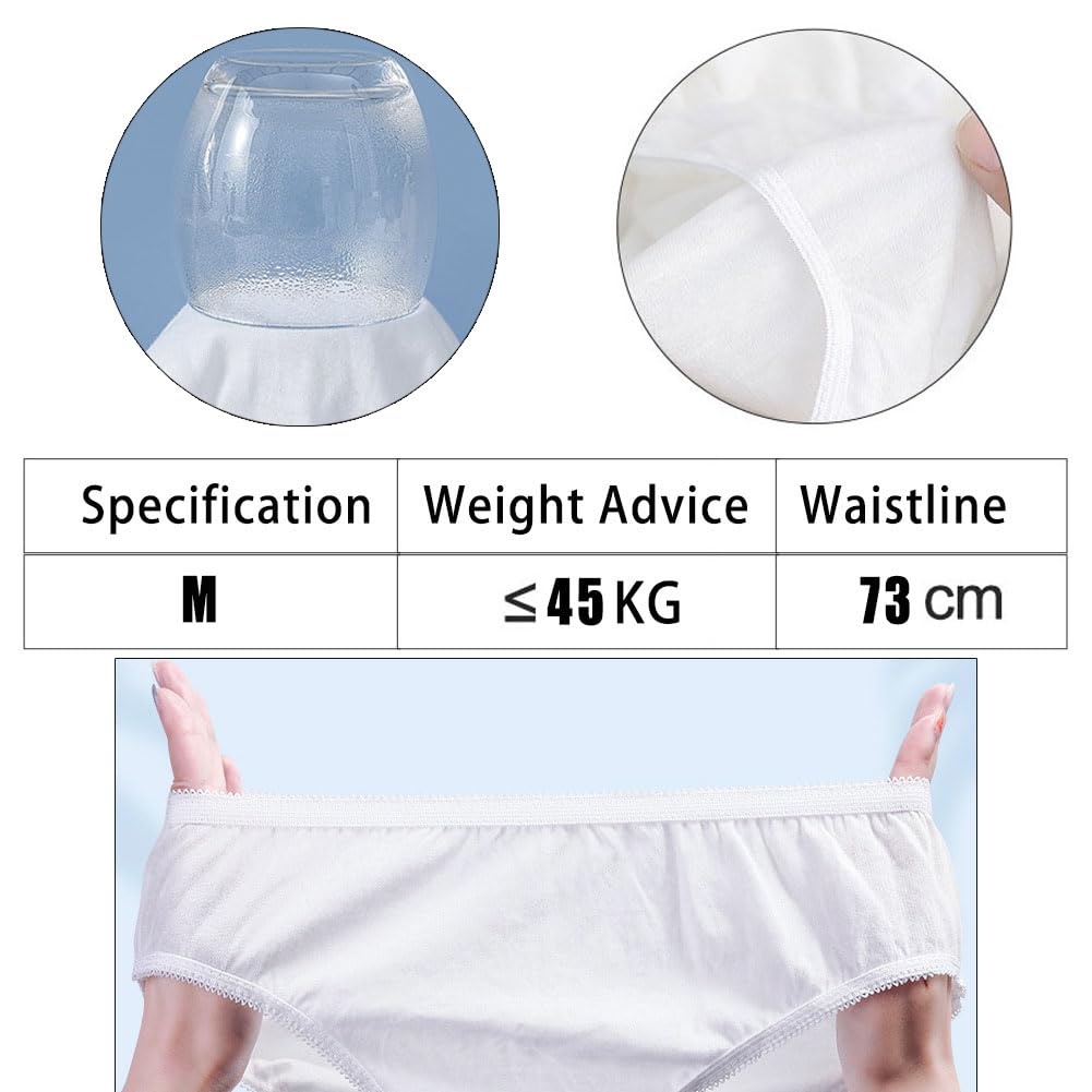 Braguitas Desechables, Bragas Monouso Elasticas y Transpirables, Ropa Interior de un Solo Uso, Calzoncillos de algodón 100%, Braguitas para Maternidad Hospitales Viajes SPA Masajes, 5 pcs