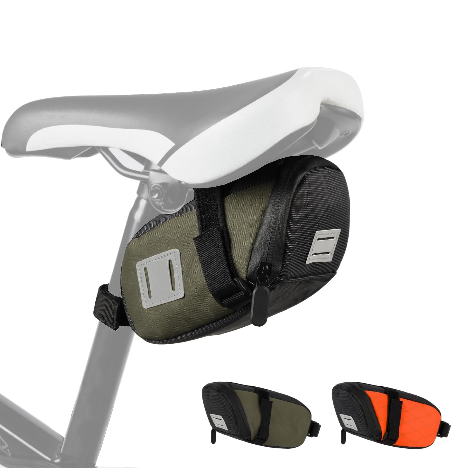 Sacoche De Selle étanche Et Réfléchissante Pour Vélo – 16,5 X 7,5 X 10 Cm, Orange Fluo