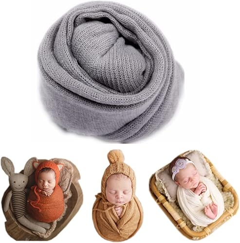 Miniatura 10 de Manta de punto elástico para fotos de bebé recién nacido, para niños y niñas, sesión de fotografía