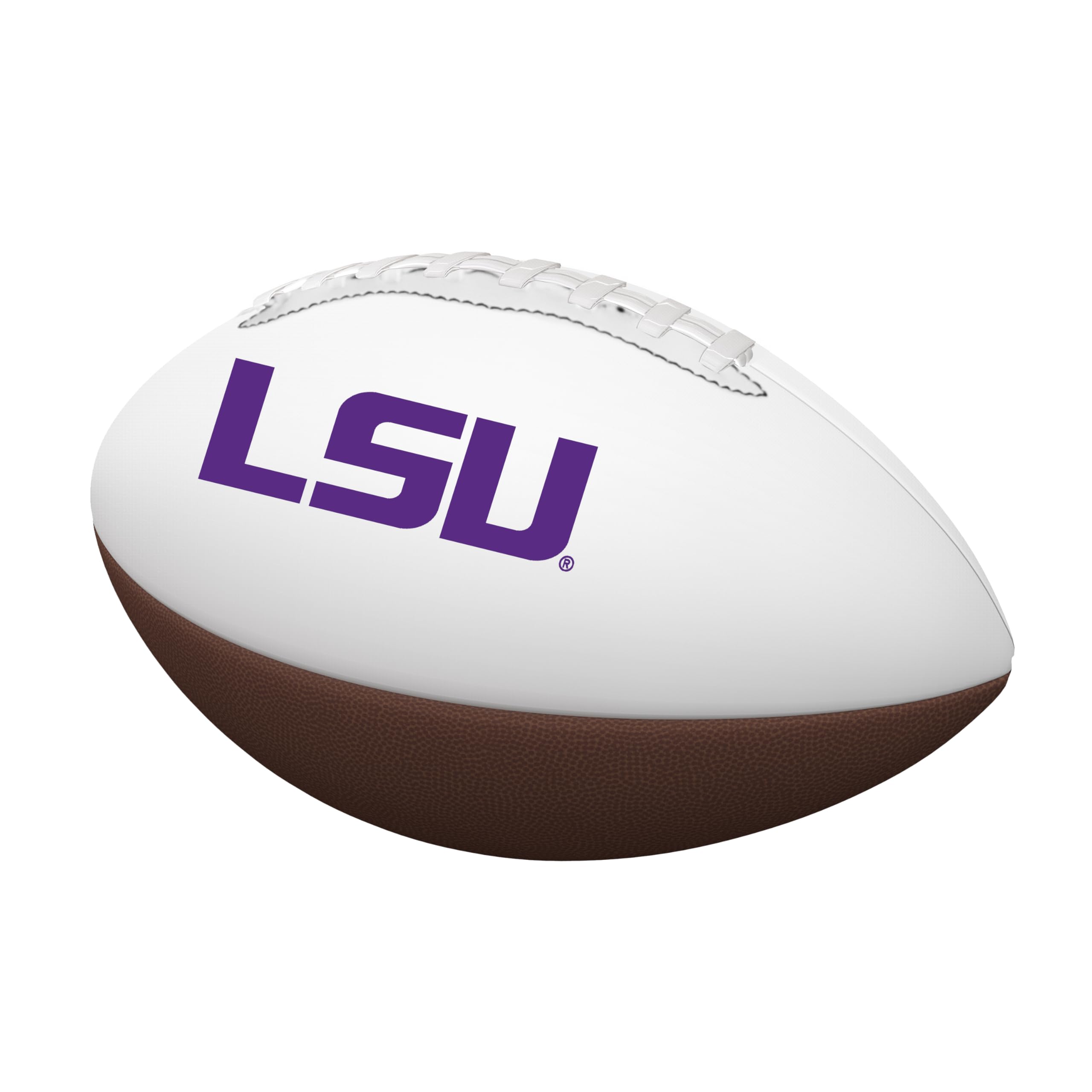 Logo Brands NCAA Official Size Autograph Football -Smooth White Panel for Nil Signatures, Display, or Nil Collecting NCAA Fan Memorabilia