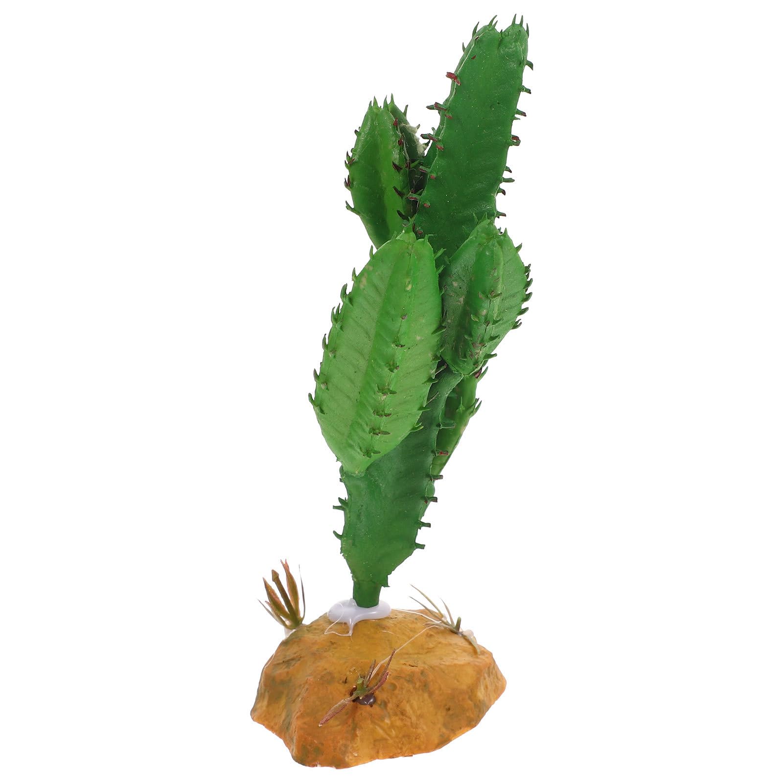 COMPUKAS Artificial Reptile Terrarium Plant Simulation Green Plastic and Resin Decorative Plant for Lizard and Reptile Habitat Tank Accessories