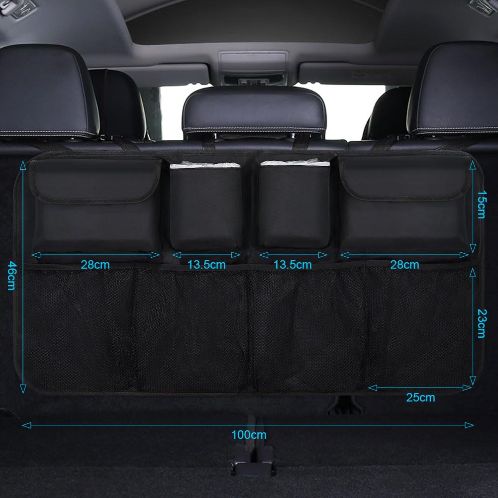 URAQT Organizer Sedile Posteriore Auto, Impermeabile Organizzatore Sedile Posteriore Auto, Pieghevole Organizer per Sedile Posteriores Auto per SUV