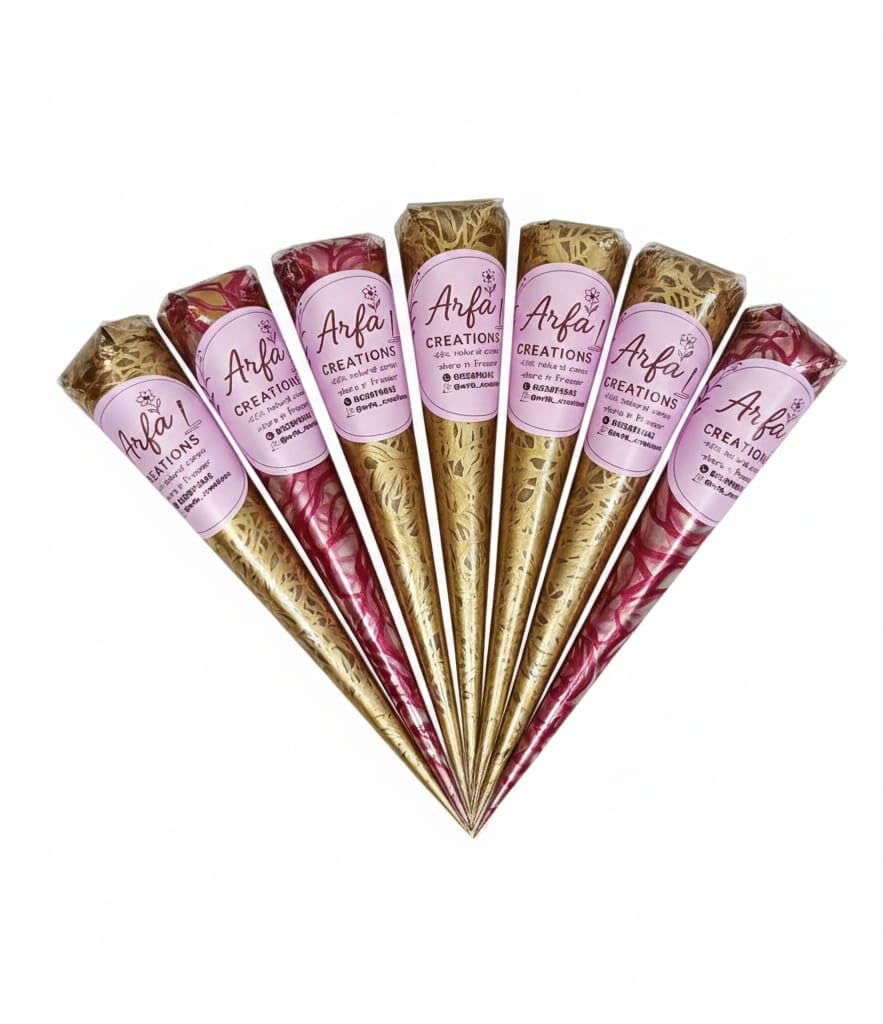 ARFA Natural Organic, Henna Mehndi Cone, 25g, Dark Brown, 100% Organic, Pack of 12-image-49