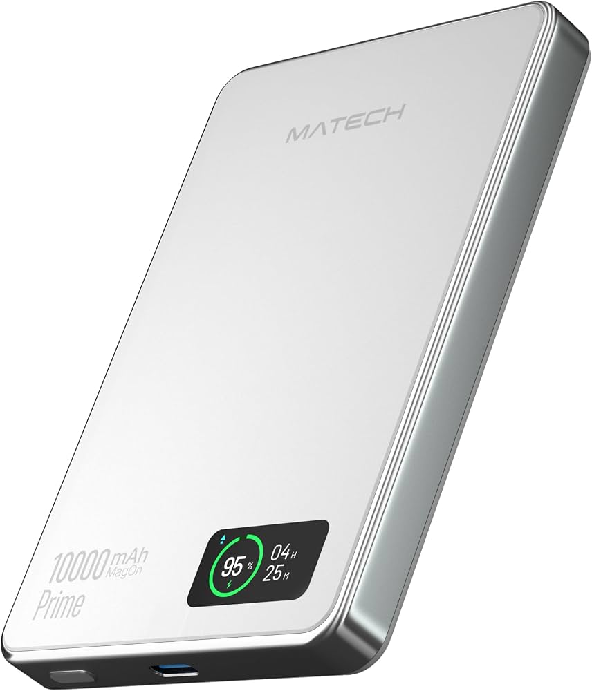 Amazon | MATECH Qi2 モバイルバッテリー マグセーフ 超薄型 小型 軽量