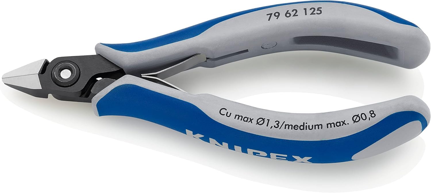 KNIPEX Precyzyjne szczypce tnące boczne dla elektroników z osłonkami wielokomponentowymi 125 mm, 79 62 125