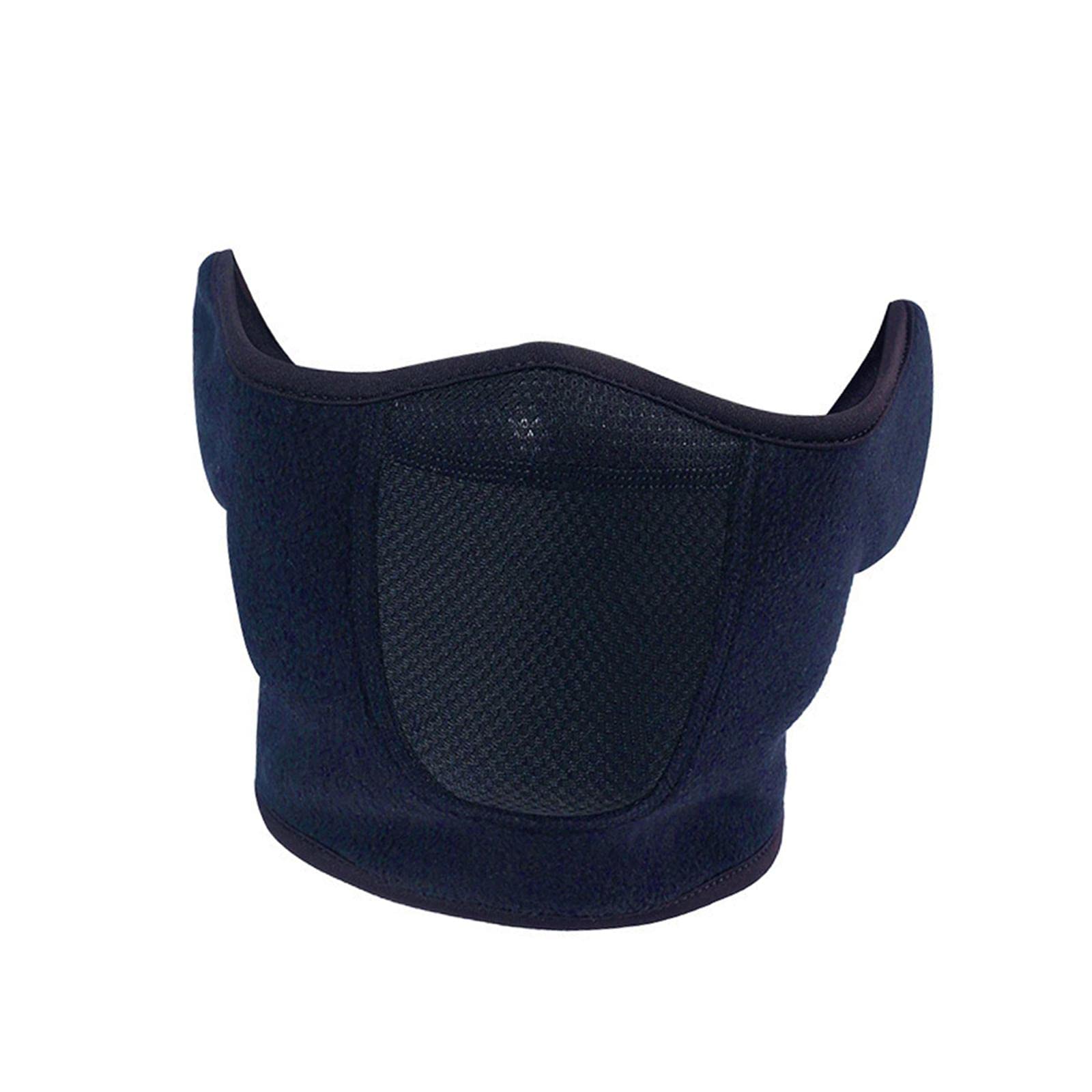 Windproof Half Face Mask Earmuffs Breathable for Mountaineering Motorcycling Navy Blue-image-5