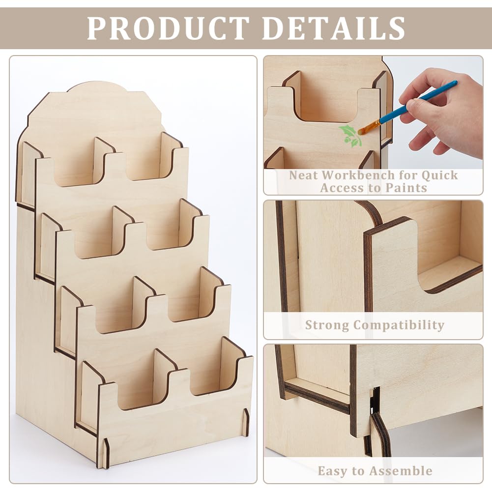Présentoir Cartes De Vœux 5 Niveaux En Bois - Support Portable Pour Cartes Postales Photos Vendeur Comptoir Détail