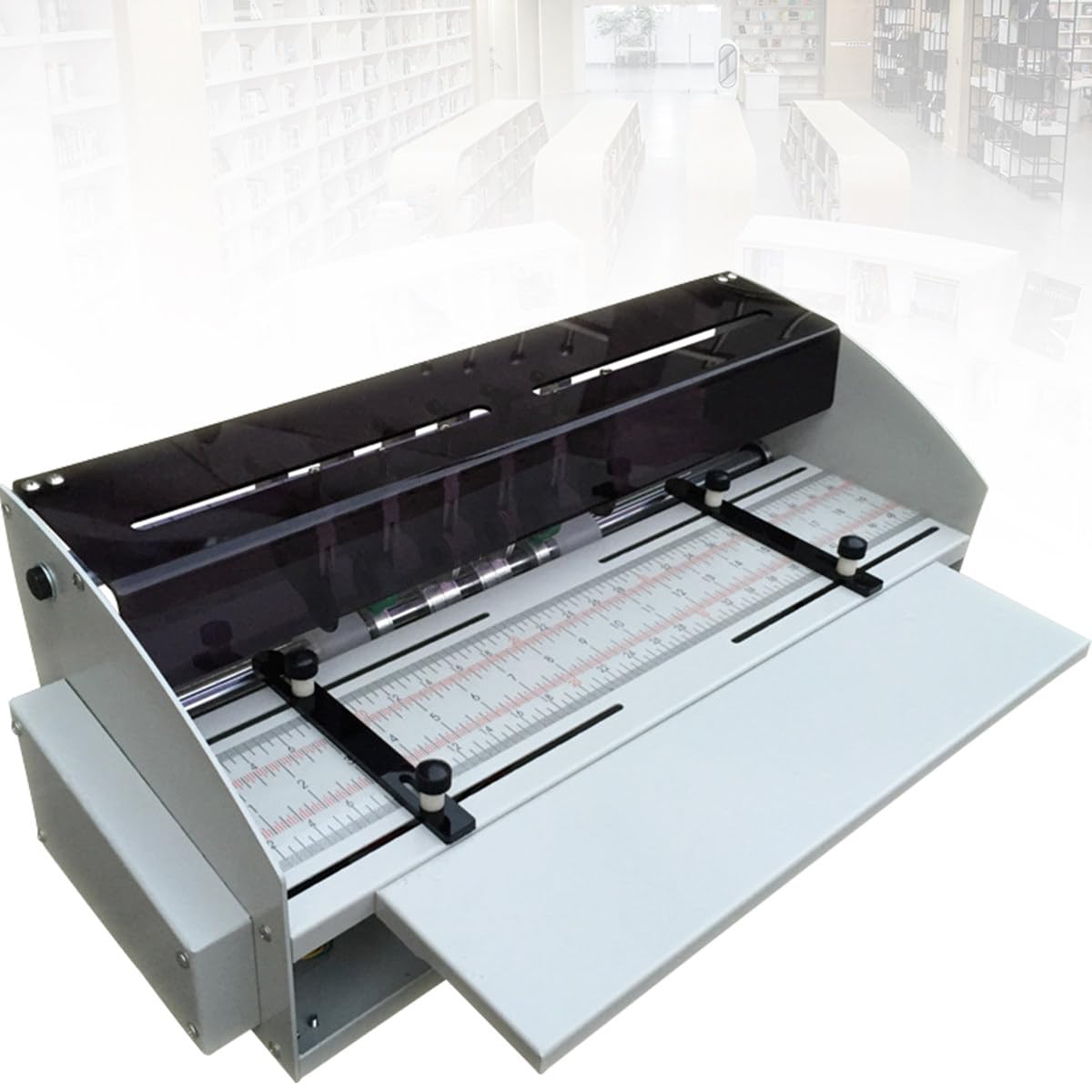 Generisch Elektrische Falzmaschine mit Skala und Lineal zum Schneiden, Falzen und Perforieren von Einladungen - ideal für Büro und Bastelprojekte