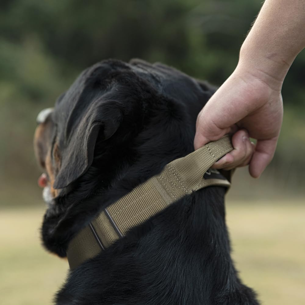 TSPRO Tactical Premium Dog Collar with Handle & Heavy Duty Quick Release Metal Buckle - Image 3