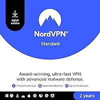 Vista 24 de NordVPN Plus, 10 Devices, 1-Year, VPN & Password Manager Software Bundle, Digital Code