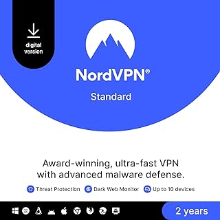 NordVPN Standard - 2 Year - 10 Devices - VPN & Cybersecurity Software [Digital Download]