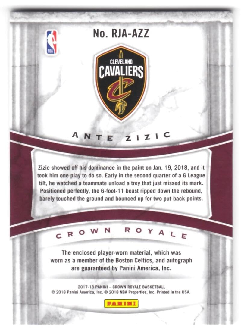 Amazon.com: Ante Zizic 2017-18 Panini Crown Royale Rookie Jersey