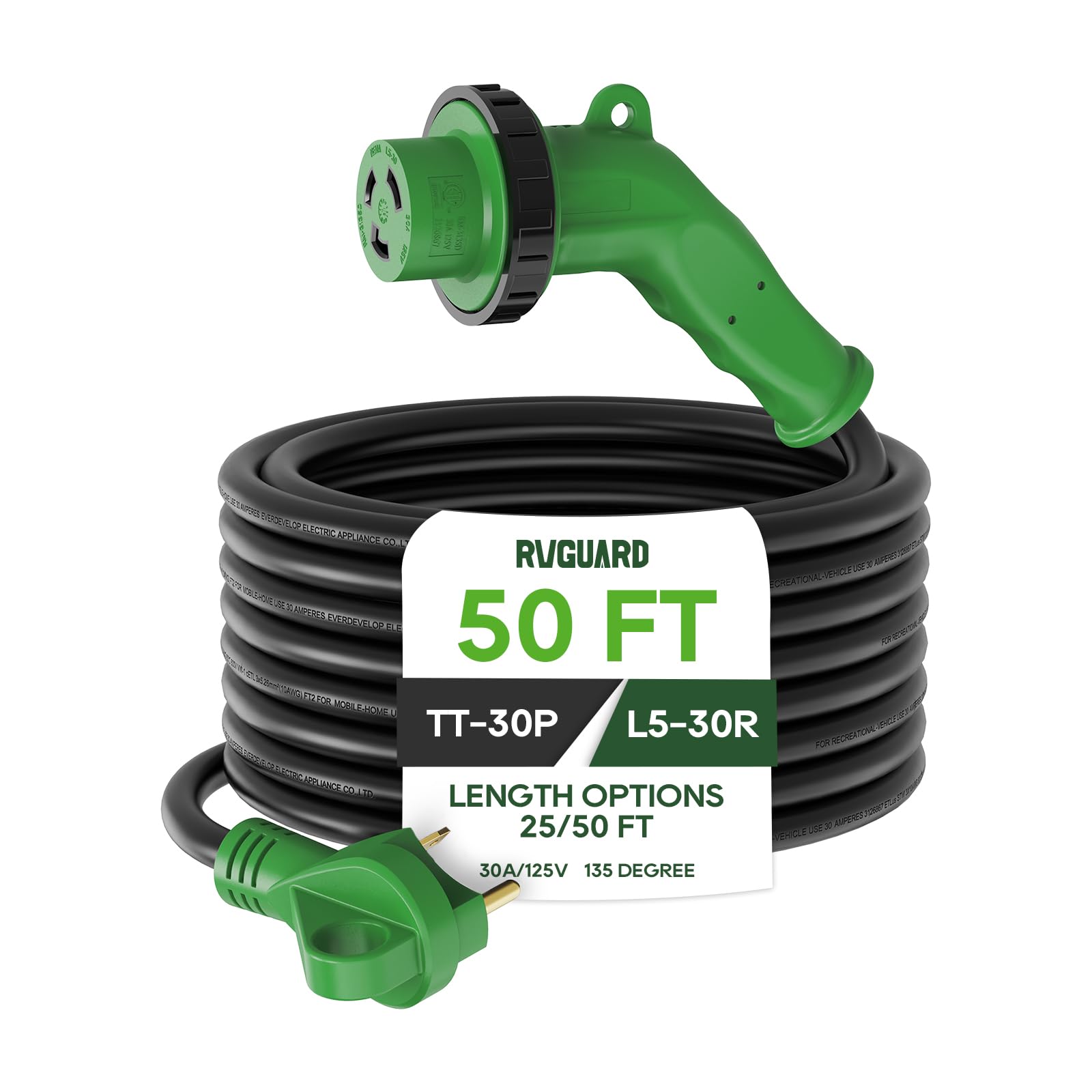 Amazon.com: RVGUARD 30 Amp 50 Foot RV Power Cord with 135 Degree
