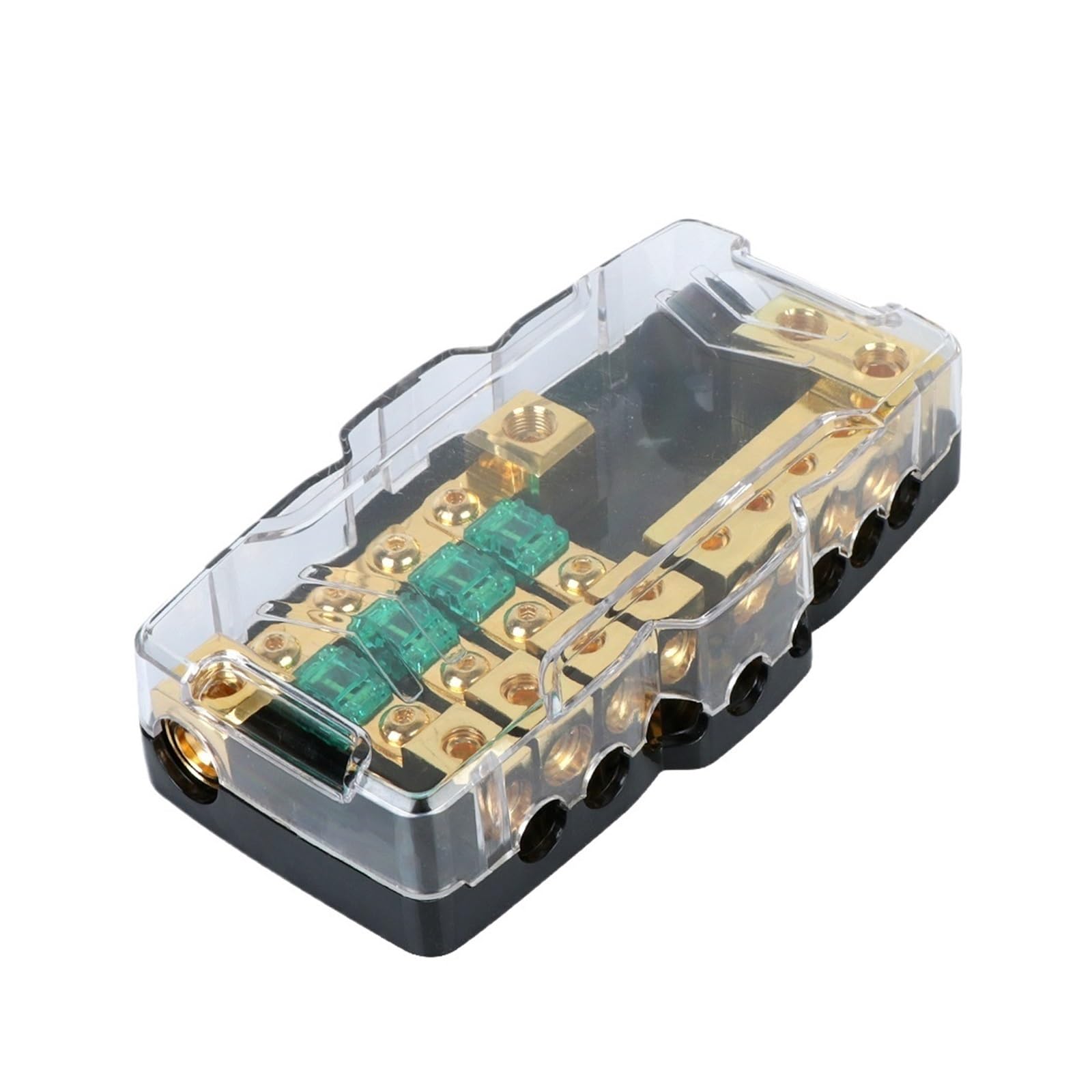 24V 12V 30A 60A bezpiecznik Blade Box rozdzielacz blokowy dystrybucja prądu stałego wskaźnik LED akcesoria do odtwarzacza samochodowego Stereo uchwyt bezpieczników(Gold)