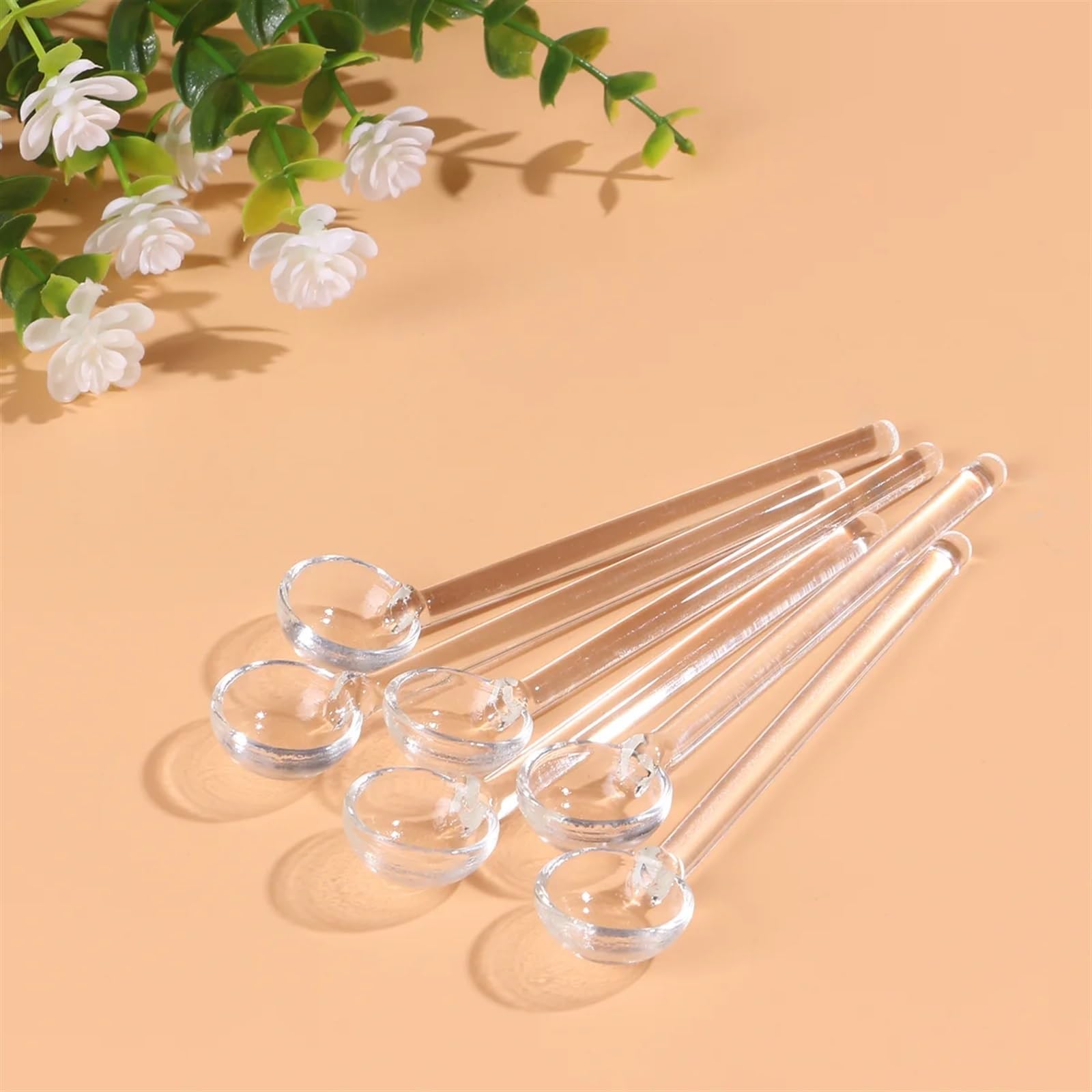 CuillèRe à Café En Verre Cuillère à mélanger en verre, 3 pièces, cuillère à mélanger, à Long manche, for Dessert, sucre, thé, cuillère de service for fête à la maison CuillèRes à Café