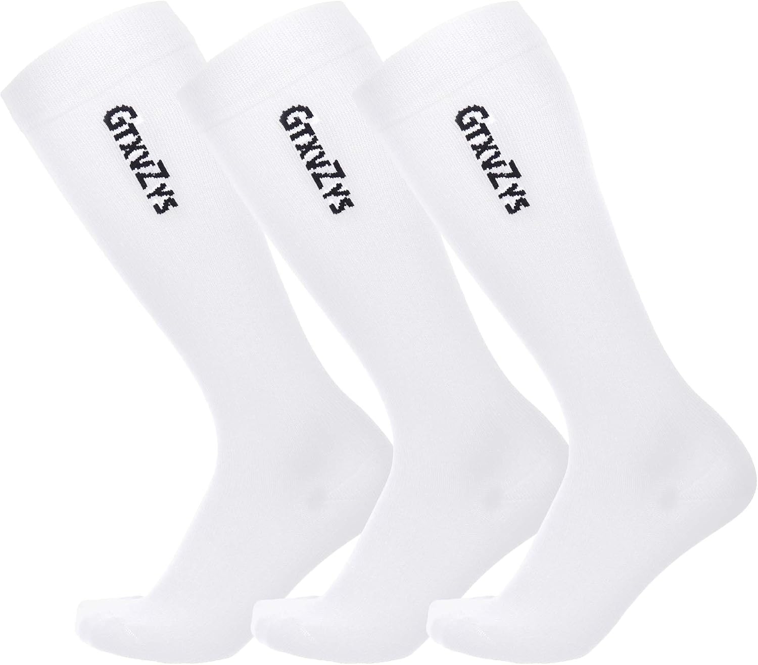 3 Pairs Wide Calf Compression Socks for Men & Women Circulation,Knee High Support Socks for Running,Nurse,Hiking