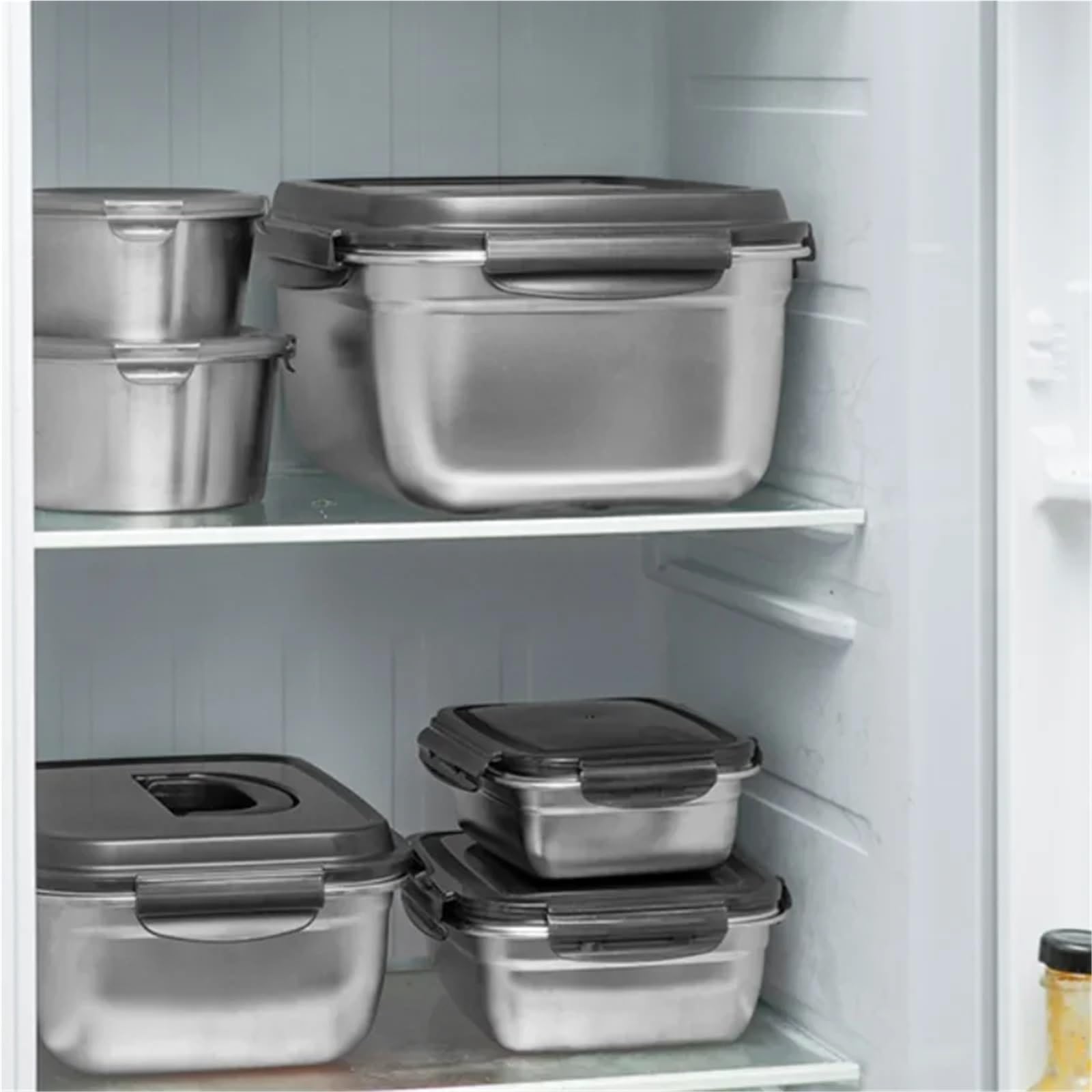 Contenitori per Alimenti Ermetici in Acciaio Inox Contenitore for alimenti ermetico in acciaio inox 304, contenitore for con coperchio, for pranzo, bento, picnic e campeggio(1800mL)
