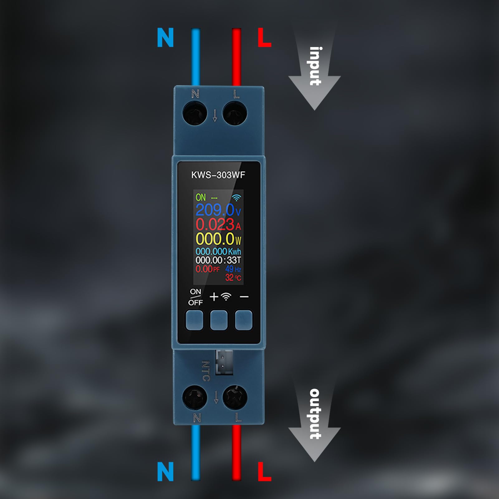 Compteur electrique WiFi 40A compteur d'énergie monophasé AC85-290V compteurs d'énergie numérique avec protection contre les coupures de courant en cas de surchauffe ou de surintensité KWS-303WF - 3