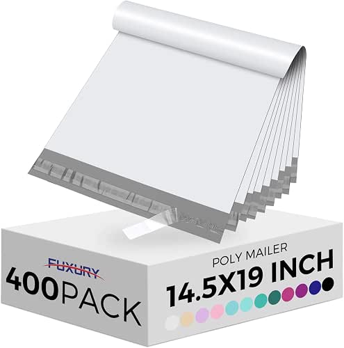 Fuxury Poly Mailers 14.5x19" 400Pcs Bulk Shipping Bags for Clothing