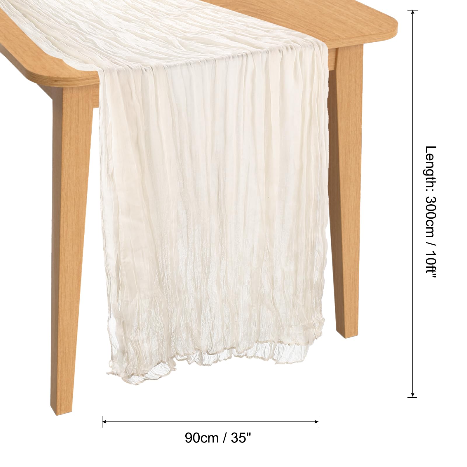 PATIKIL 10 Ft Cheesecloth Table Runner Rustic Gauze Terracotta Cheese Cloth Table Runner with Wrinkled for Bohemian Wedding Party Bridal Shower Table Decoration - Image 2