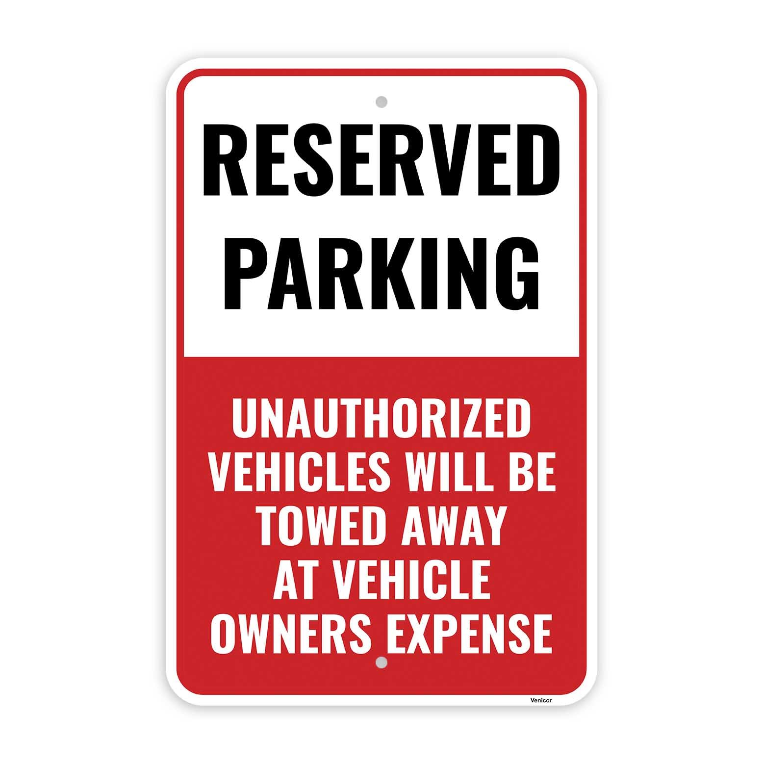 Reserved Parking Sign, Private Parking Only Aluminum Plaque, 12x8 Inch