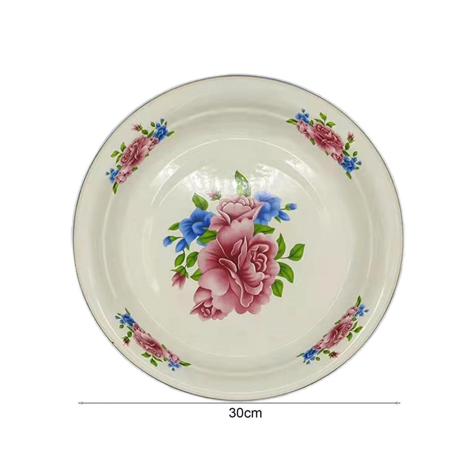 Plato Llano de Porcelana de Gran Capacidad con diseño Floral, Elegante, para Servir Aperitivos, esmaltado, para Cocina, 1 Unidad (2 Unidades)