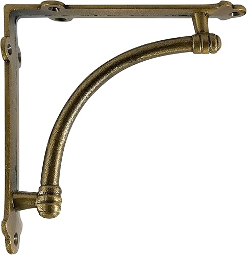 Miniatura 50 de NACH Soportes decorativos para estantes, paquete de 2 soportes de estante de hierro fundido de metal antiguo de 9.6 x 1.7 x 9.6 pulgadas, soportes