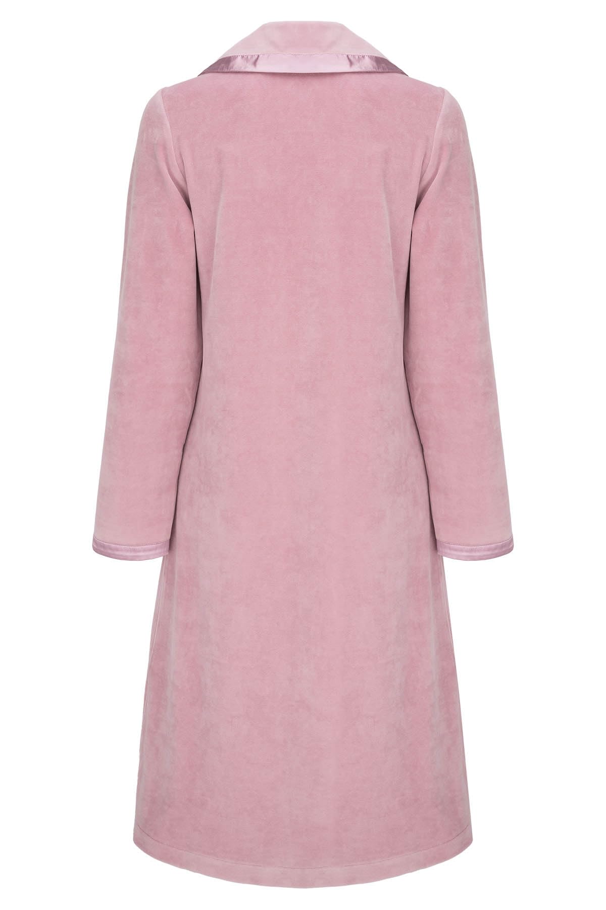 Revise RE-647 Peignoir à boutons pour femme en velours de coton chaud et long avec poches