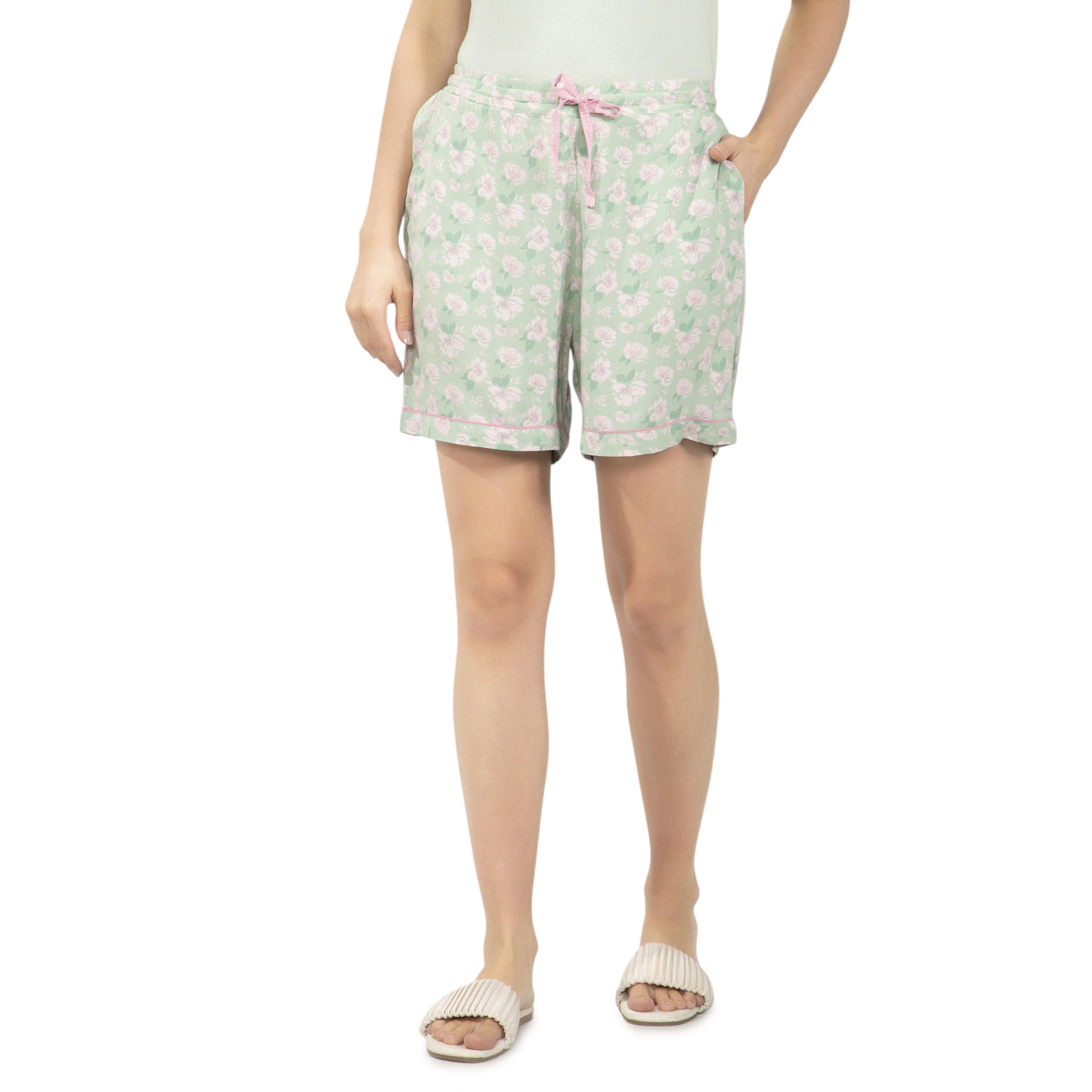 amante Women Mid Rise Relaxed fit Above Knee Sleep Shorts 48% Cotton, 48% Modal, 4% Elastane-picture-44