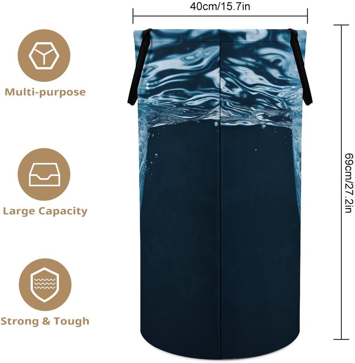 Water Laundry Hamper Large Collapsible Laundry Basket with Handles Waterproof Clothes Hamper Portable Dirty Clothes Basket for Bedroom Laundry Room Closet Bathroom