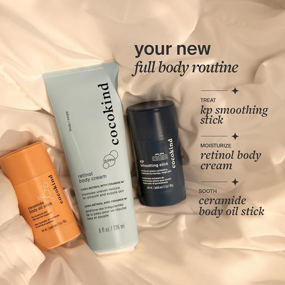 Cocokind KP Smoothing Stick, Mess-Free Keratosis Pilaris Bump Body Scrub, All Skin Types including Sensitive Skin, Fragrance Free, Cruelty Free, Vegan, 1.7 oz