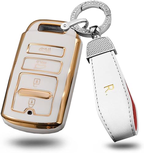 Miniatura 8 de ontto Compatible con Kia Cadenza K900 K7 K9 Smart Remote Cover con llavero TPU Key Fob Case Elegante Key Skin Protección completa Beige