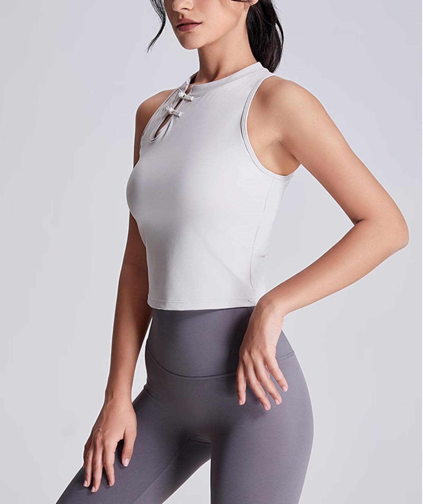 Rivccku Donna Canotta Sportiva con Reggiseno per Fintness Palestra Yoga