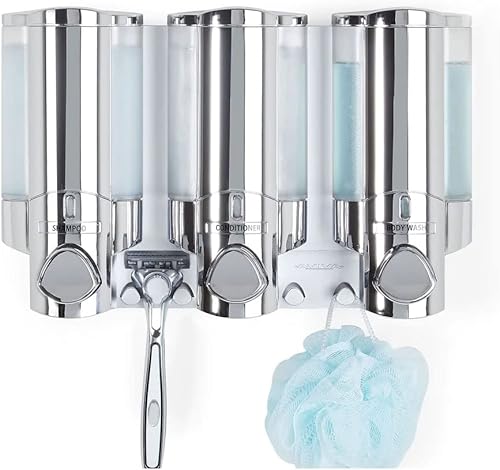 Miniatura 4 de Better Living Products 76345-1 Aviva, set de tres despachadores cromados.