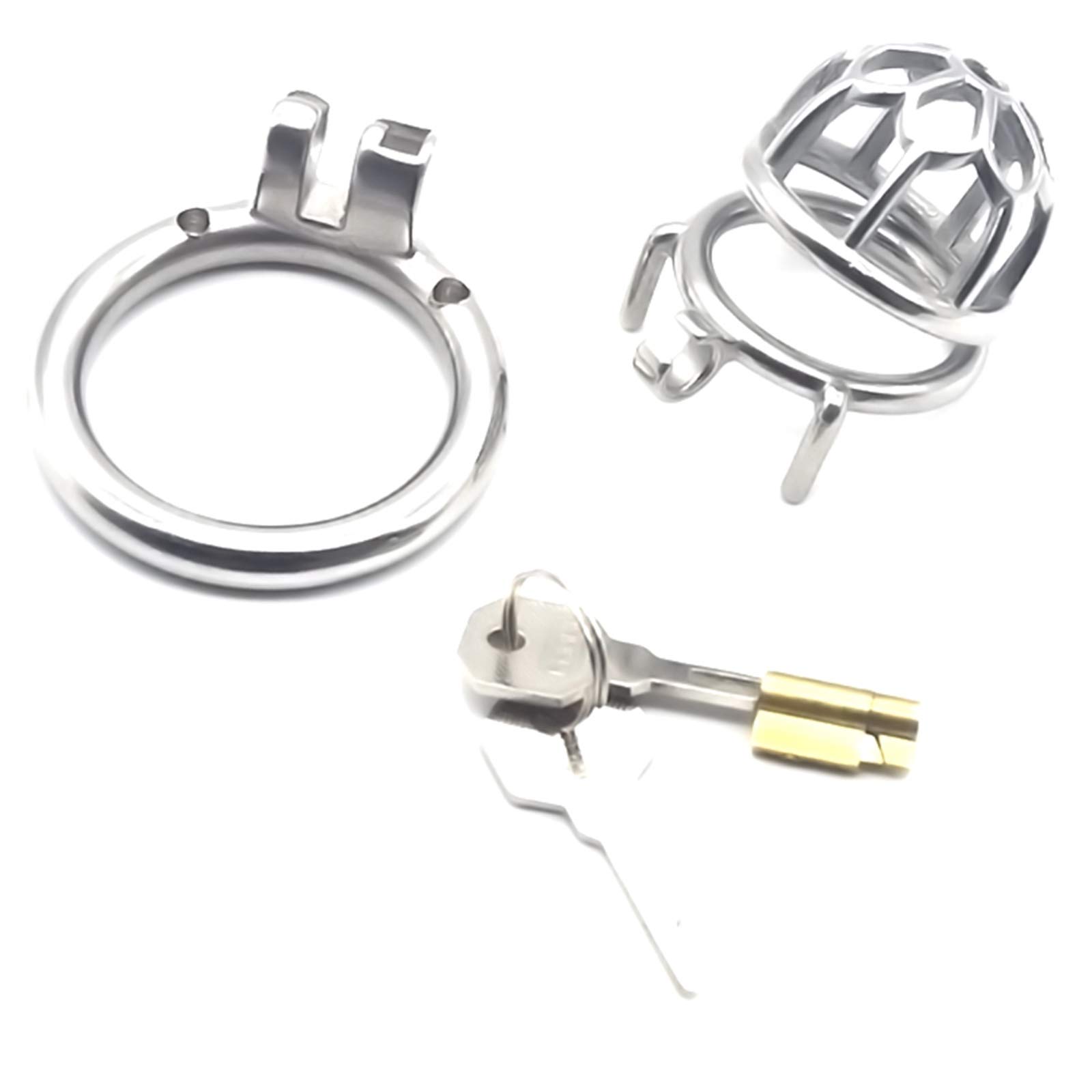 Gabbia per Pene Cockcage Cintura di Castità per Uomo Cintura di Castità Design Intagliato Cavo in Acciaio Inossidabile 304 SM Bondage per Schiavi Fetish Gabbia di Castità(50mm)