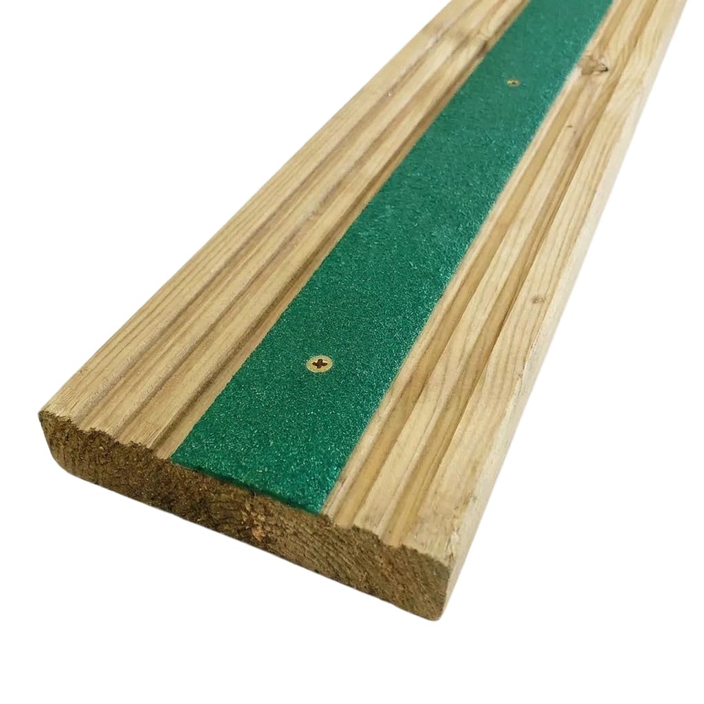 GreenTec GRP Anti Slip Decking Strip – Heavy Duty Non Slip Safety Tread for Decking, Outdoor Steps, Stairs & Ramps – Multiple Sizes & Colours (10, Green, 600mm x 50mm x 3mm)
