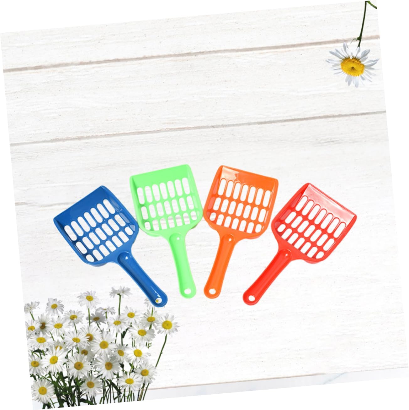 4pcs Plastic Cat Litter Shovel Handle Efficient Pet Waste Cleaning Tool for Kittens and Cats Plastic Scoop Random Colors