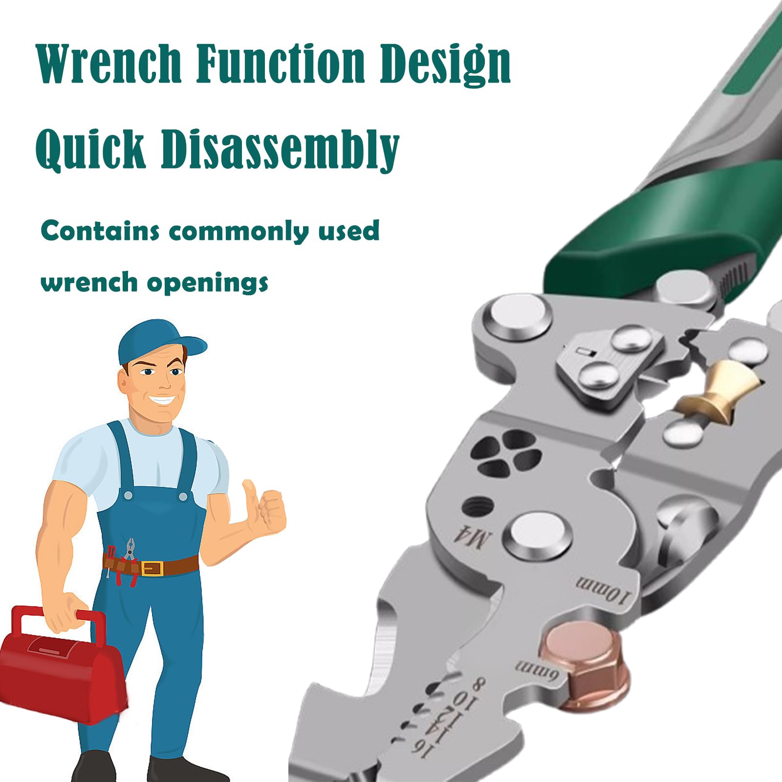 18 In 1 Wire Stripper Foldable, 18-in-1 Multifunctional