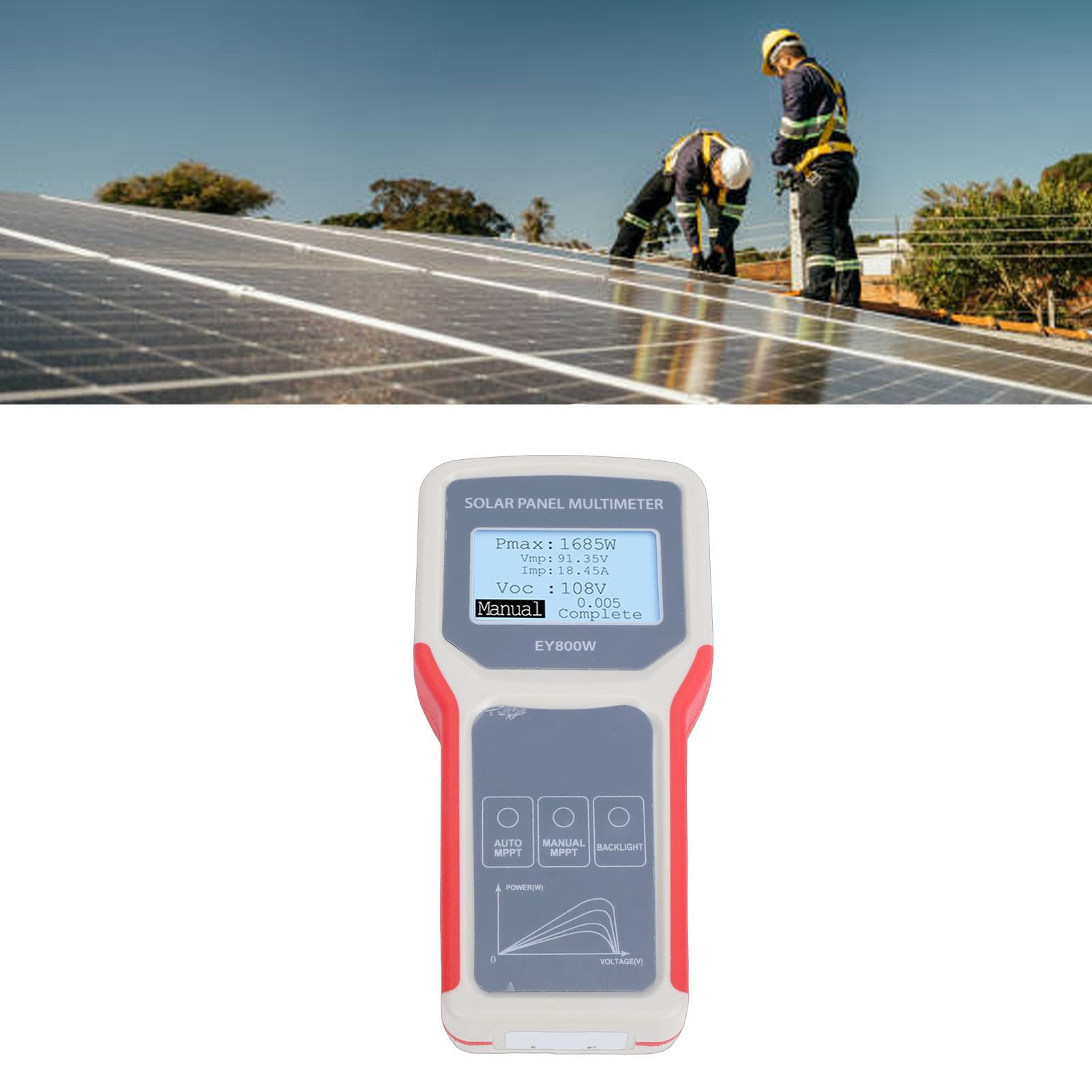 Solar Panel Tester LCD Display Photovoltaik Multimeter PV MPPT Messgerät 5-800W 12-60V 0-35A