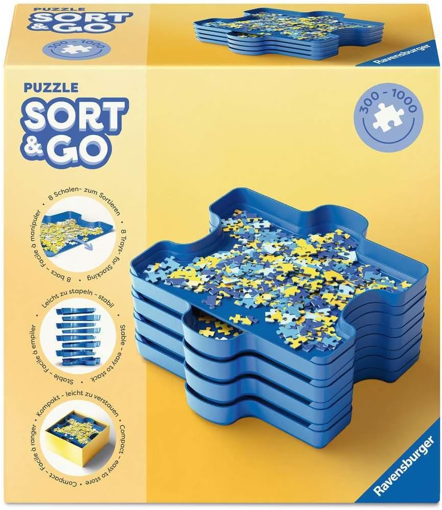 Ravensburger Sort & Go Puzzle Accessory for Kids and Adults | 6 Plastic Sorting Trays | Puzzle Piece Sorter Ideal for 300 to 1000-Piece Puzzles