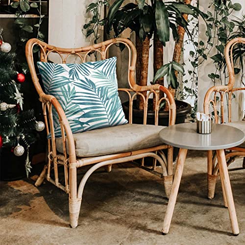 Panghouz Blue Plant Leaf Decorative Throw Pillow Covers For Couch Bed Sofa Living Room Tropical Plants Leaves Square Cushion Cases Art Home Decor 18X18 Inch Set Of 2 #TOP5